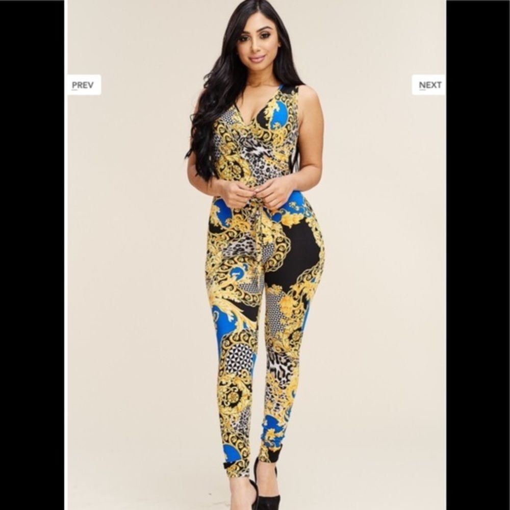 BRAND NEW Yellow and Blue Jumpsuit